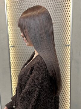 スリーバイベルベット(THREE...by velvet) グレージュダブルカラー♪ブリーチなしカラー/ロング