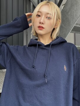 ロンドプロフィール 浦和(Lond profil) イメチェン　ボブ　外ハネボブ　美髪　ホワイトブロンド　韓国