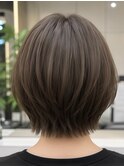 小顔見え×顔まわりレイヤーボブ/外ハネボブ/10代・20代・30代