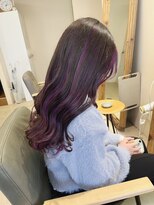 チェレ ブラン 堺東店(Chere brun) ピンクメッシュ×パープルメッシュ×デザインカラー×ハイライト