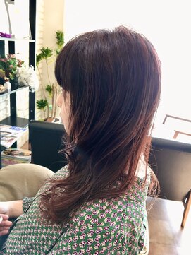 マイロヘアー 大人可愛いベビーピンクバレイヤージュ