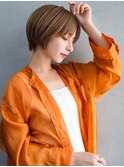 丸みショート/前髪カット/マロンベージュ/髪質改善/tokio/20代