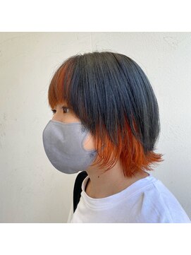 ジュエ ヘアー デザイン(Jue hair design) オレンジインナー×ウルフカット