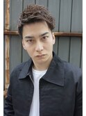 ツーブロアップバングナチュラルピンパーマ