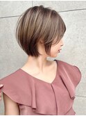 【Lond ambre】 川村利幸/オシャレショート×グレージュ M