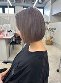 ハイライトレイヤーカットグレージュベージュショート髪質改善