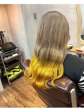 ヘアメイク アリエス 岩切店(HAIR MAKE aries) ミルクティーベージュ×ぱちっとyellow