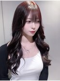 韓国風スタイル/くびれヘア/ワンホンレイヤー/ロング