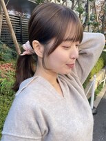 ノラ ヘアーサロン(NORA HAIR SALON) ナチュラル小顔前髪あり後れ毛サイドバング結べるボブくびれヘア