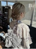 浴衣シニヨンアレンジ