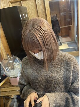 アフターニュース 新潟(afternews) ミルクティーベージュ/ダブルカラー/ケアブリーチ/髪質改善/ボブ