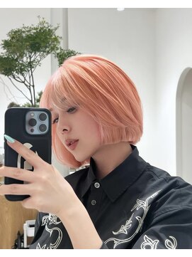 サン(SAN) ハイトーンペールオレンジ/毛流れボブ