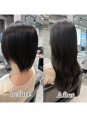 神業。ショートからロングヘアに。シールエクステ/エクステ/20代
