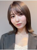 髪質改善/顔周りレイヤー小顔ボブ/韓国ヘア/透明感カラー/北柏