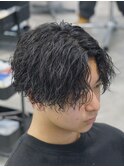 縦落ちパーマセンターパートツイストスパイラルサーフカール