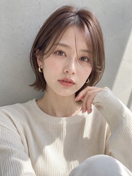 ノア 三宮店(NOA) 【NOA】韓国風コンパクトボブ×顔まわりレイヤー×艶ブラウン