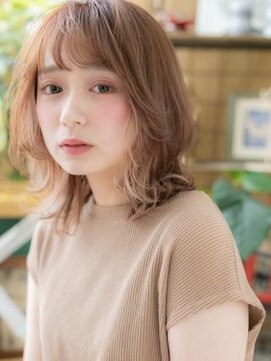 カバーヘア ブリス 上尾西口店(COVER HAIR bliss) マレットヘアハッシュカットボブウルフ根元パーマ暖色系カラーa