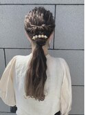 ゆるっと編み下ろしローポニー