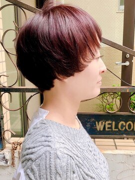 ナナカバイミーツハンド(nana.ca by meetsHAND) オン眉ショート ×マッシュボブ × チェリーピンク