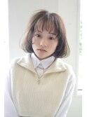 大人可愛い20代30代40代似合わせカットイメチェン流しバング