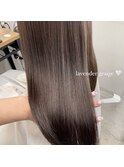 ラベンダーグレージュ くびれミディ 顔周りカット ツヤカラー