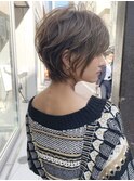 絶壁解消×くびれ×30代40代50代×前髪長め大人ショートボブ永