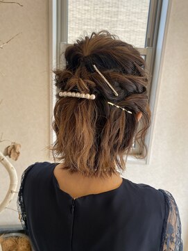 ジェリカヘアー サンフラワー通り(Jlica hair) ハーフアップ×編みこみお呼ばれヘア