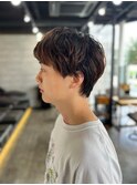 【soy-kufu】MEN'S HAIR束感マッシュパーマアッシュブラック