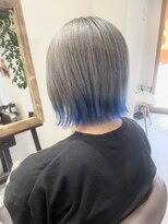 しなこ美容室&nbsp;裾カラーブルー【ブリーチ2回～】