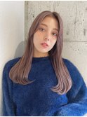 大人可愛い韓国風レイヤー×ピンクベージュ