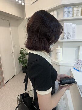 ペレ 渋谷(PELE) デザインカラー/レイヤーカット/ウェットヘア/オリーブベージュ