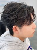 奈良men's癖毛がするフェザーパーマフェザーショート