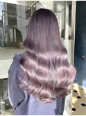ラベンダーグレーパープルダブルカラーケアブリーチくすみカラー