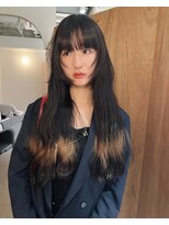 ユー セント(yew scent)&nbsp;デザインカラー×顔周りレイヤー×ワイドバング