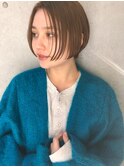 20代30代40代前下がり耳掛けショートボブ丸みショート◎