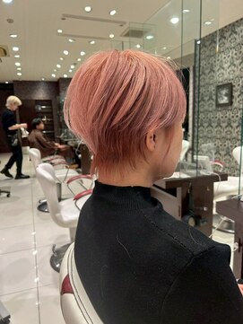 アース 栄店(HAIR&MAKE EARTH) earthショートレイヤーボブミルクティー丸みショートボブ