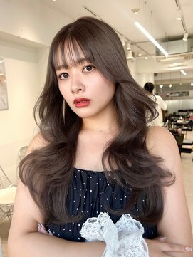 オニキス 原宿(ONYX) a182 レイヤーカットブリーチなしカラーグレージュヘア韓国ヘア