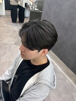 クーラアオヤマ(Cura Aoyama) センターパート/毛流れ縮毛矯正/曲がる縮毛矯正/メンズ縮毛矯正