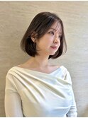 横浜丸顔面長解消タッセルボブレイヤーボブくびれボブ