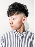 オールバック七三ツイストパーマコンマヘア