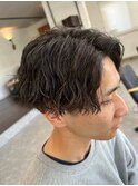 波巻きパーマメンズパーマメンズヘアツーブロックツイストパーマ
