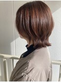 くびれボブ　ミディアムウルフ　ボブウルフ　ウルフカット