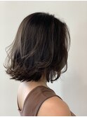 くびれミディアムショートカーキアッシュブラウン10代20代30代