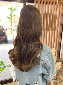 ラフ(laugh) ロングレイヤー×オリーブベージュ