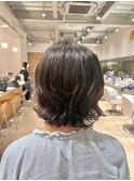 20代30代ナチュラルくびれボブ毛先パーマ艶感結べるボブ