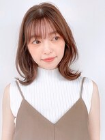 くせ毛風カールレイヤーカット斜めバング前髪似合わせカット