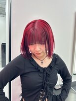 エゴ 池袋(EGO) 落ちる赤/デザインカラー/ローライト/黒メッシュ