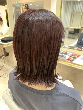 アッシュ 仙川店(Ash) 切りっぱなし外ハネボブ ショート伸ばしかけ 20代30代40代50代