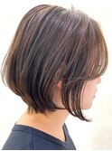 小顔◎前下がりショートボブ×傷めない白髪染め