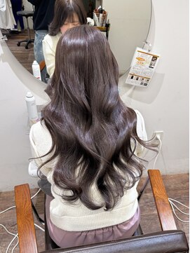 ローヴ 梅田(L'aube) 髪質改善 スーパーロング ワンレングス レイヤー 韓国風巻き